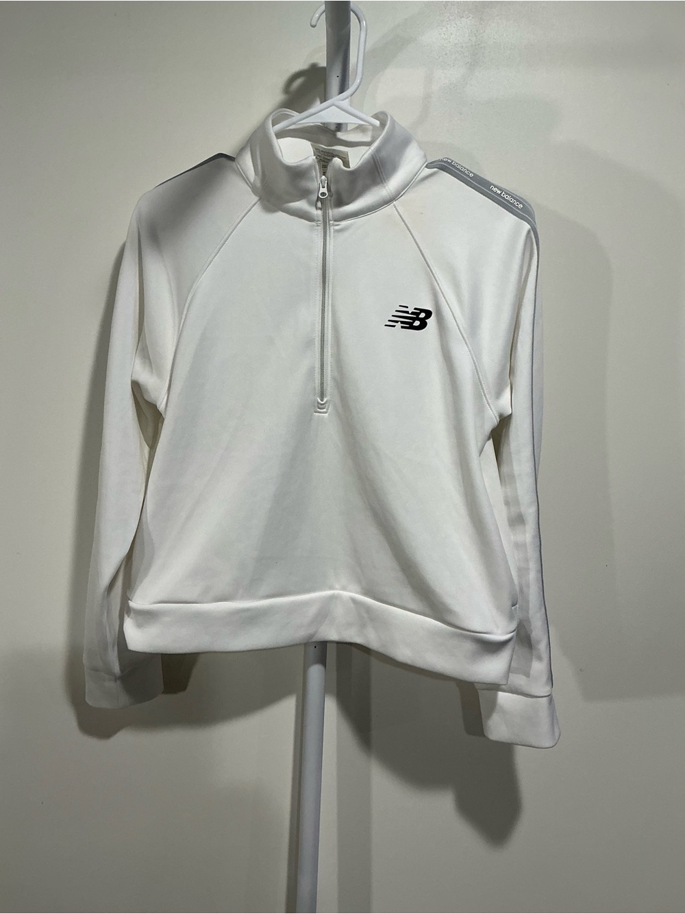 New Balance White Quarter-Zip Performance Pullover